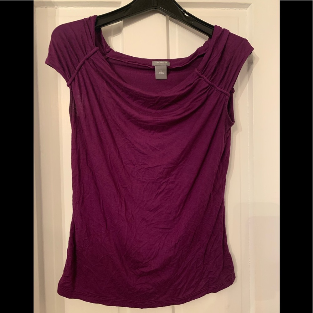 Ann Taylor PurpleShort Sleeve Top